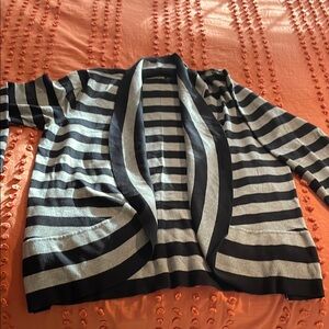 Striped Black and Gray Women's Sweater - size 1x
